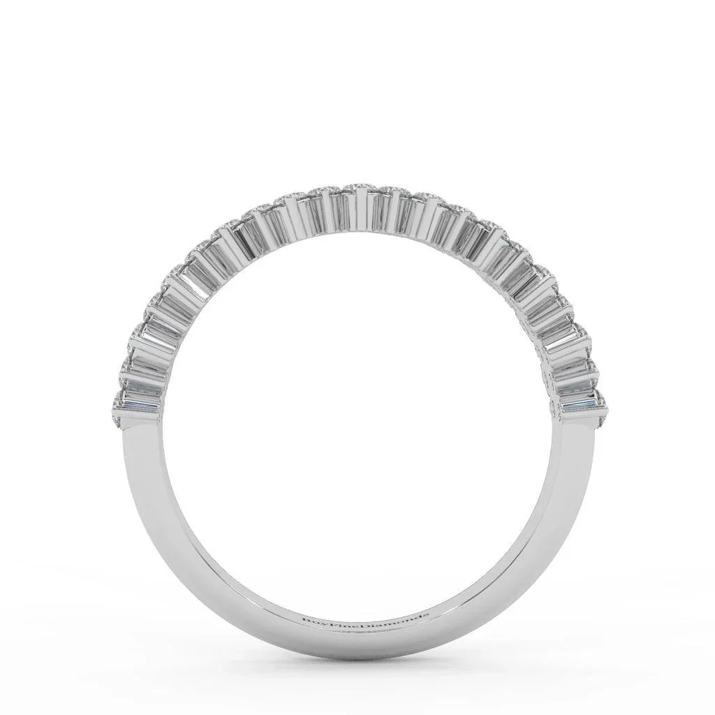 Natural Round Diamond Designer Half Eternity Ring - 0.75 Carat - Image 7