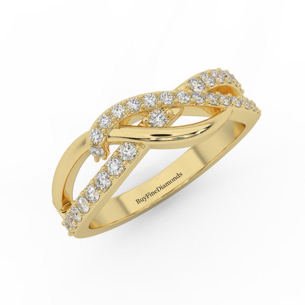 Natural Round Diamond Designer Infinity Wedding Ring For Women 0.40 Carat - Image 3