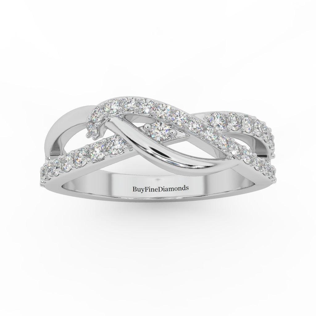 Natural Round Diamond Designer Infinity Wedding Ring For Women 0.40 Carat - Image 5