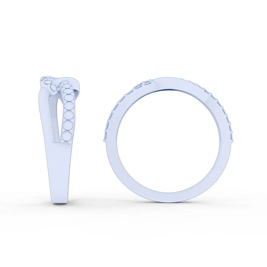 Natural Round Diamond Designer Infinity Wedding Ring For Women 0.40 Carat - Image 8