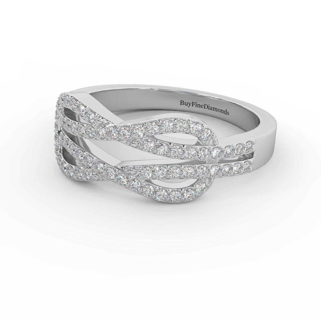 Natural Round Diamond Infinity Eternity Ring Band - 0.40 Carat - Image 2