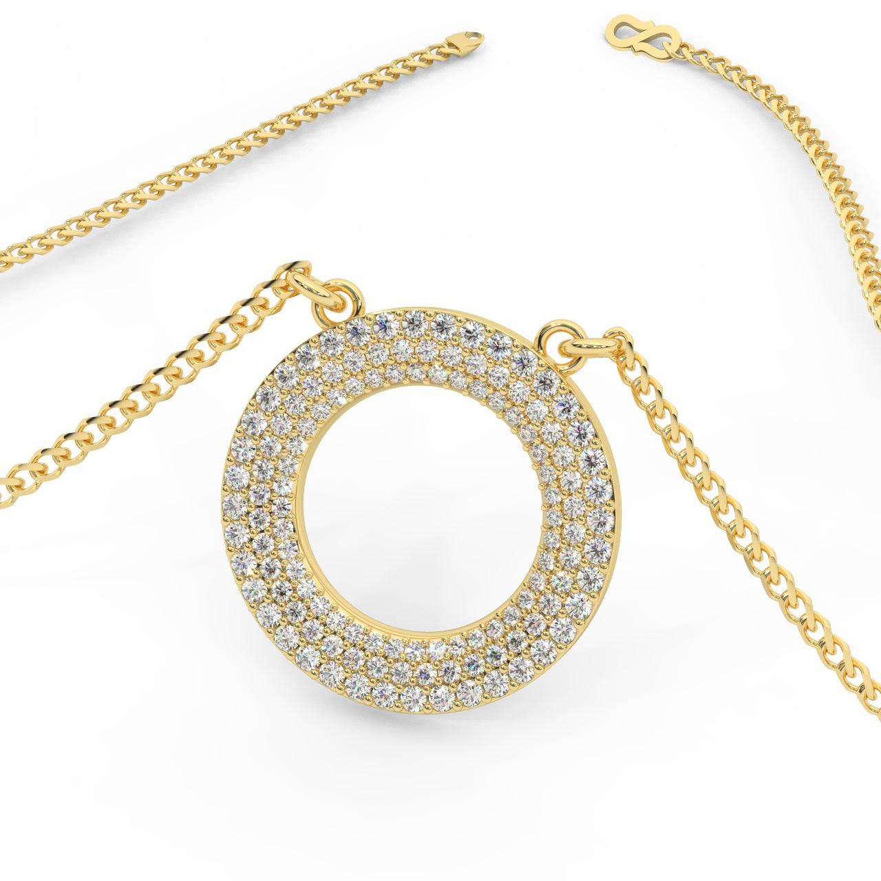 Natural Round Diamond Roulette Pendant For Her - 0.60 carat - Image 3