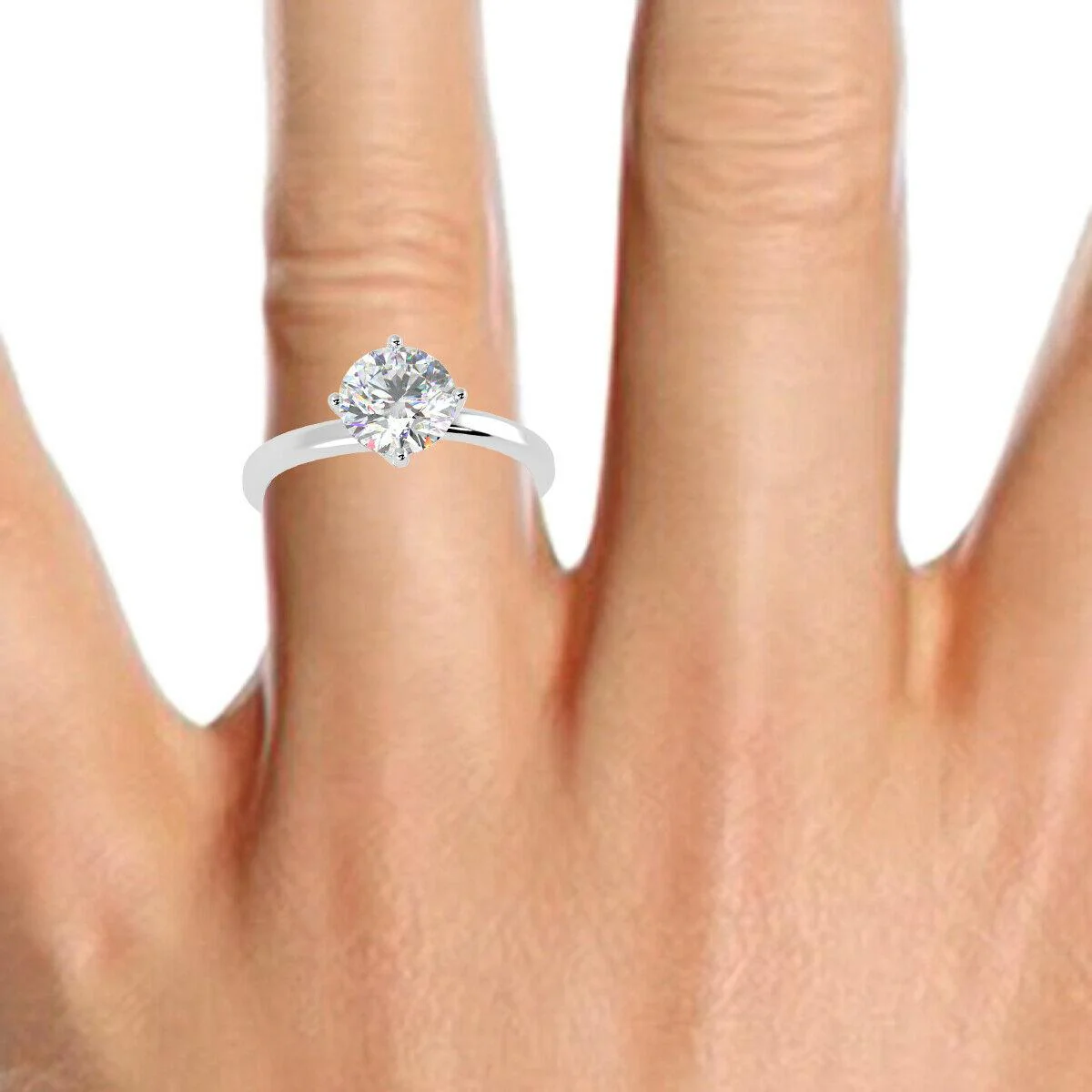 Natural Round Diamond Solitaire Engagement Ring, F/VVS 0.35 Ct Diamond In Heavy Platinum - Image 5