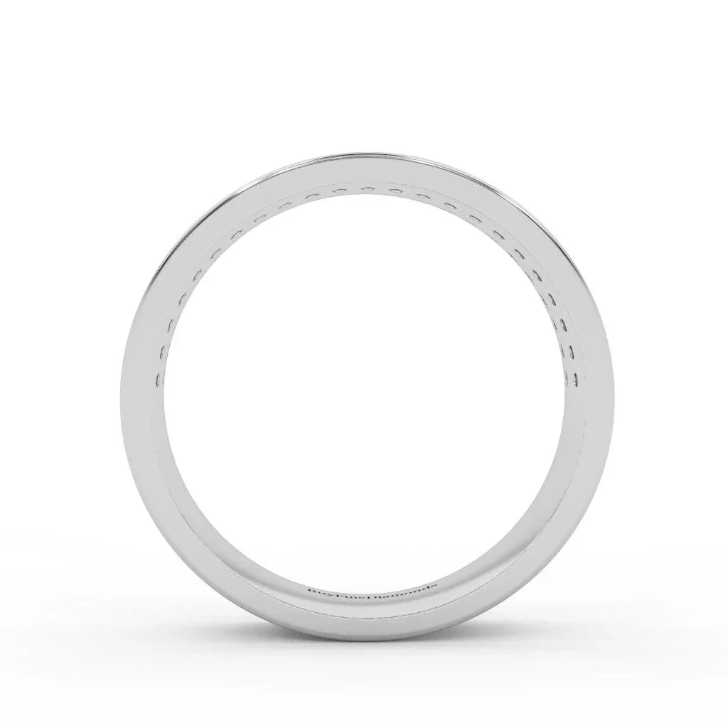 Natural Round Diamond Wedding Band Pave Set In Three Row  0.50 Carat - Image 6