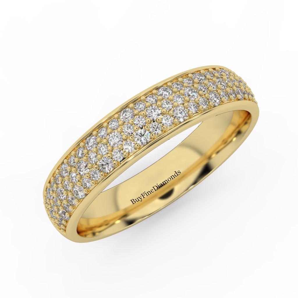 Natural Round Diamond Women's Wedding Half Eternity Ring 0.60 Carat - Image 3