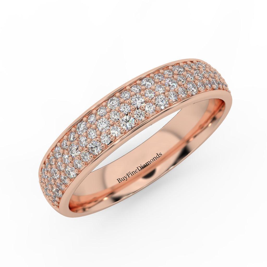 Natural Round Diamond Women's Wedding Half Eternity Ring 0.60 Carat - Image 4