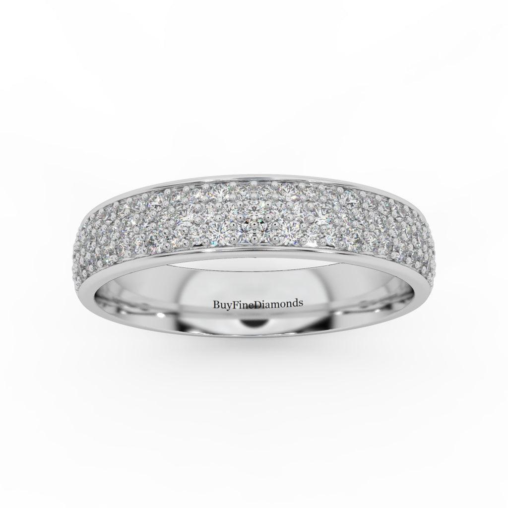 Natural Round Diamond Women's Wedding Half Eternity Ring 0.60 Carat - Image 5