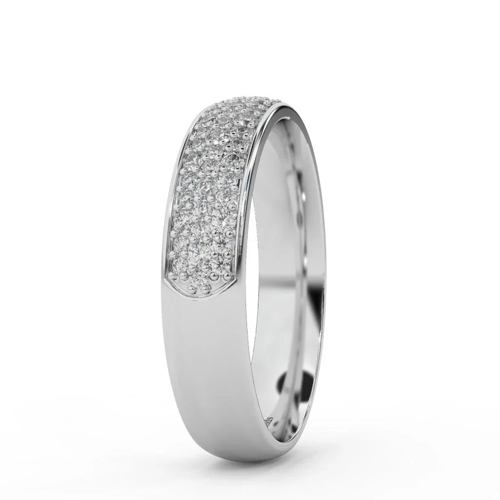 Natural Round Diamond Women's Wedding Half Eternity Ring 0.60 Carat - Image 6