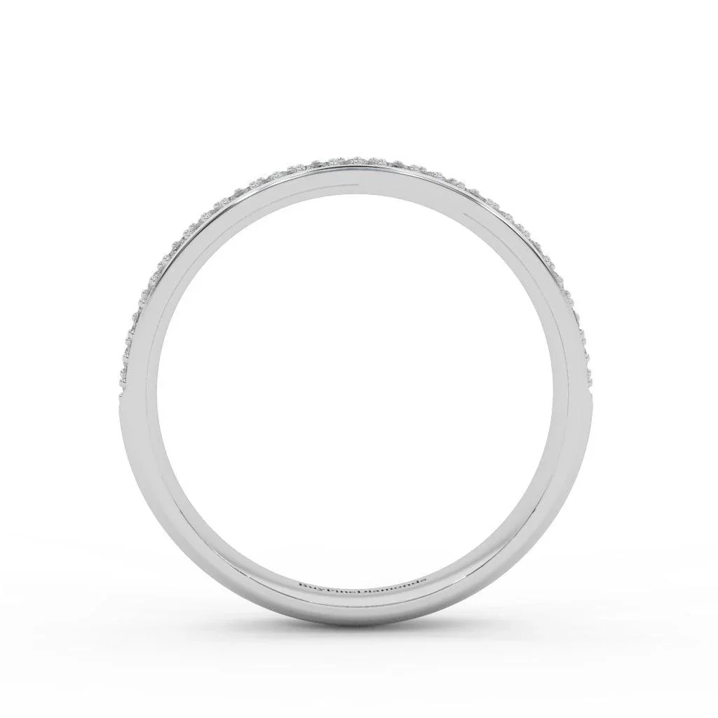 Natural Round Diamond Women's Wedding Half Eternity Ring 0.60 Carat - Image 7