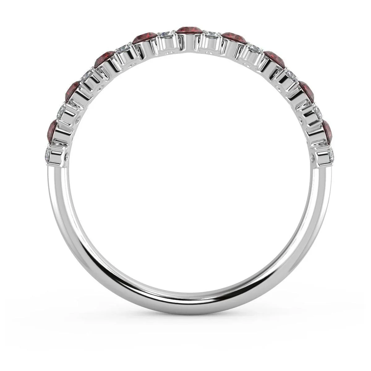Natural Ruby and Diamond Designer Ring in White Gold 0.75 Ct - Image 5