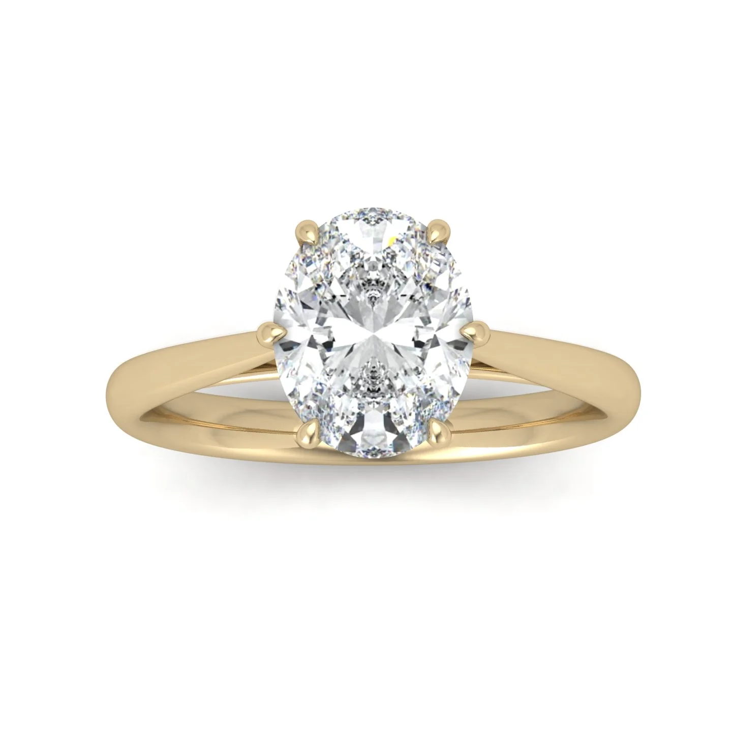 Oval Diamond Cathedral Solitaire Ring - Image 10