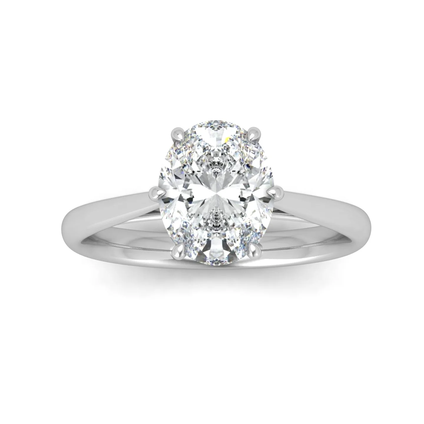 Oval Diamond Cathedral Solitaire Ring - Image 12
