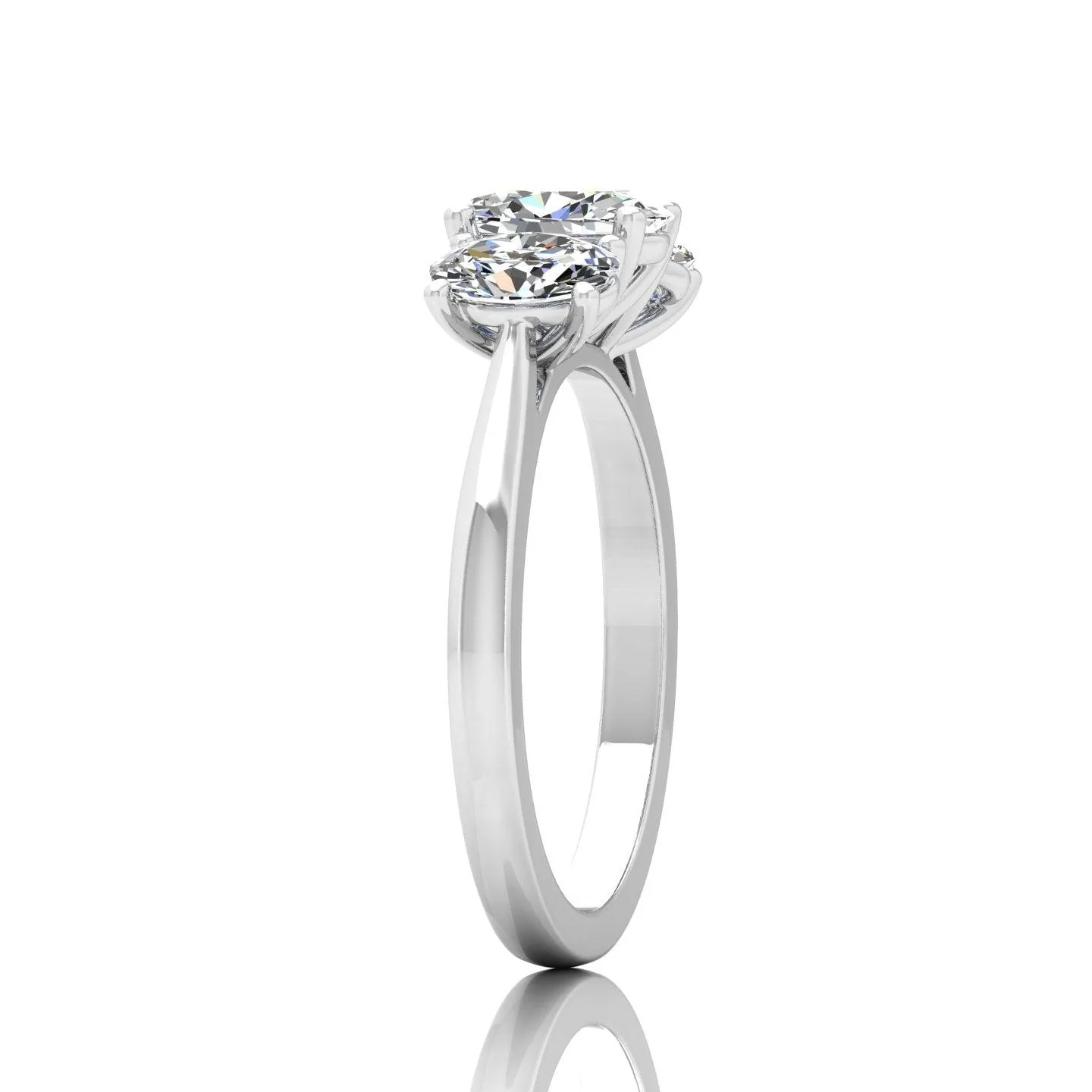 Oval Diamond 3 Stone Engagement Ring in Platinum 2.00Ct - Image 5
