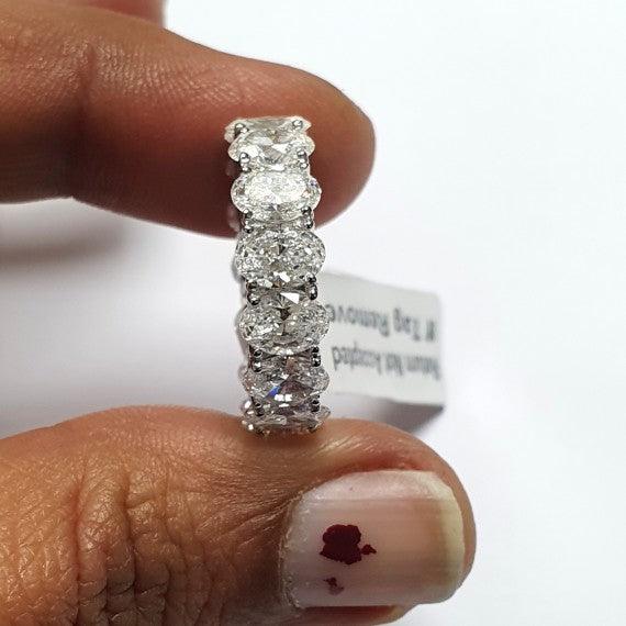 Last Piece ! D-E/VVS 9CT OVAL DIAMOND FULL ETERNITY RING IN PLATINUM - Image 4