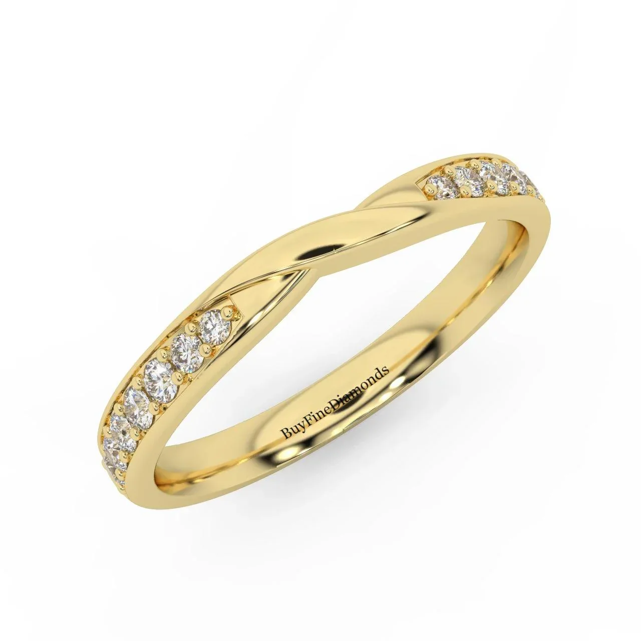 2.0MM Pave Set Round Diamond Women's Wedding Ring - 0.33 Carat - Image 3