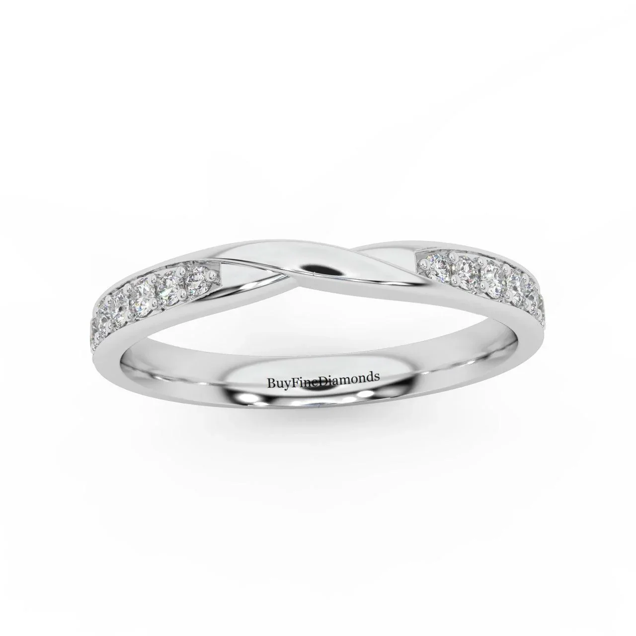 2.0MM Pave Set Round Diamond Women's Wedding Ring - 0.33 Carat - Image 5