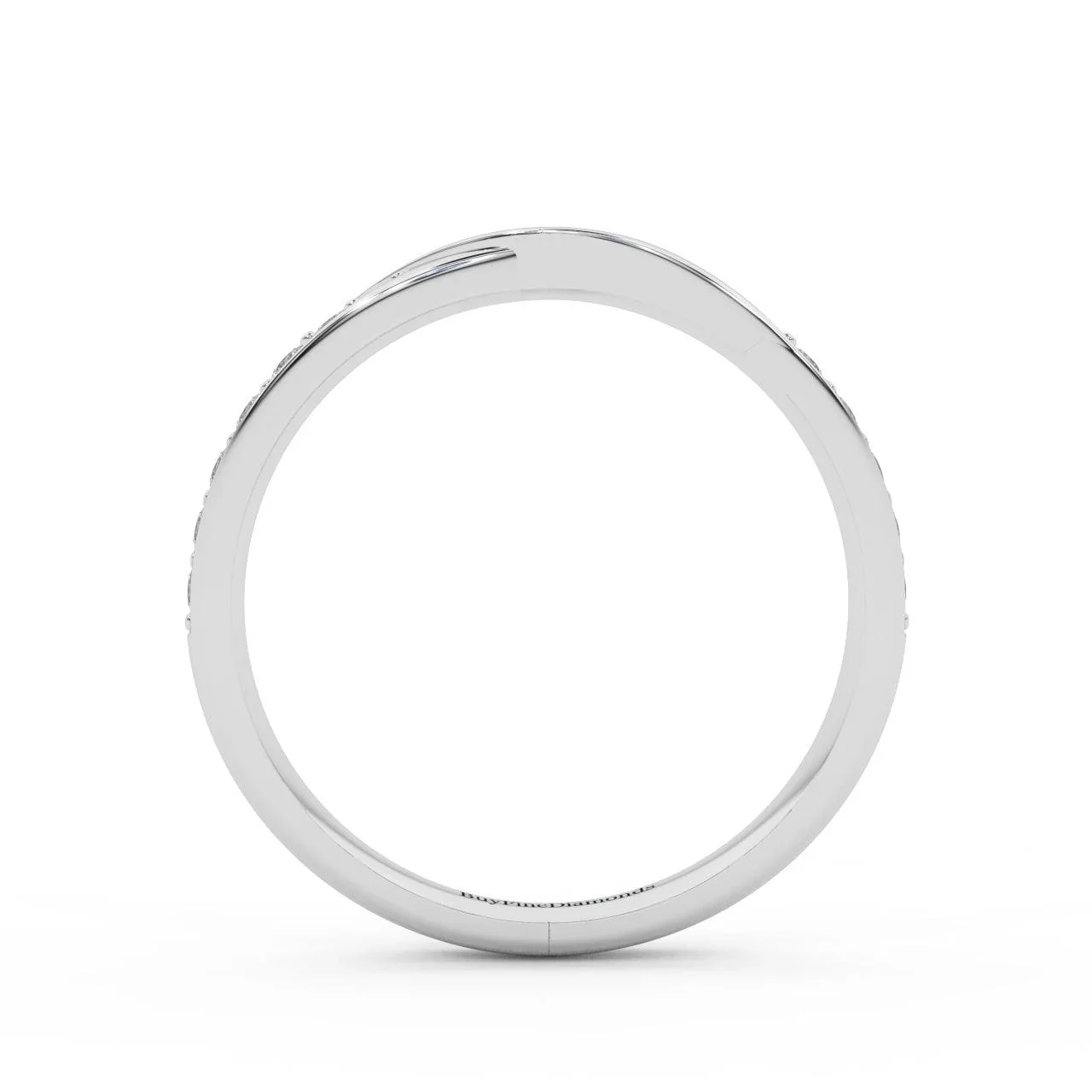 2.0MM Pave Set Round Diamond Women's Wedding Ring - 0.33 Carat - Image 7