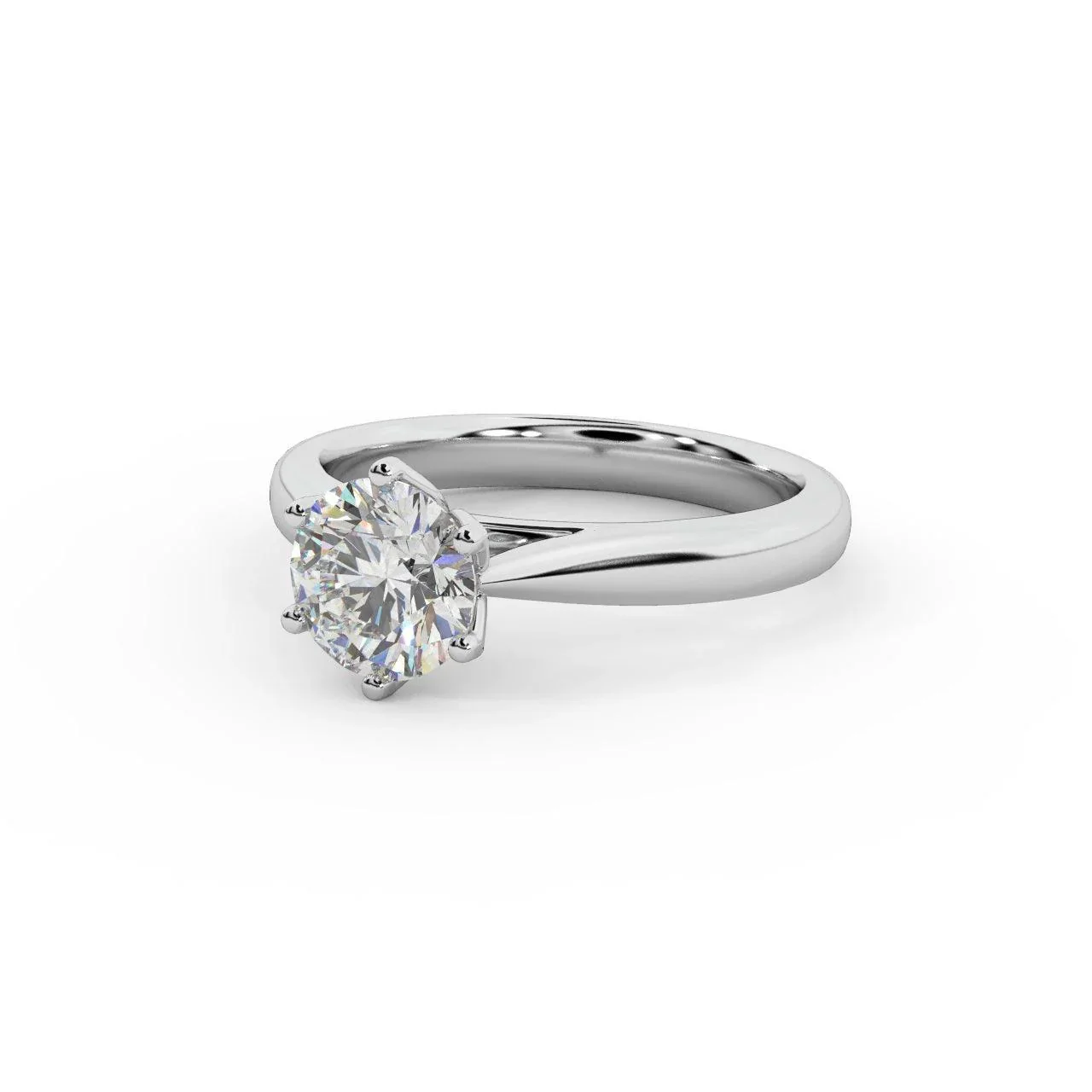 Petite Flower Solitaire Engagement Ring 1.00ct DE/VS - Image 4