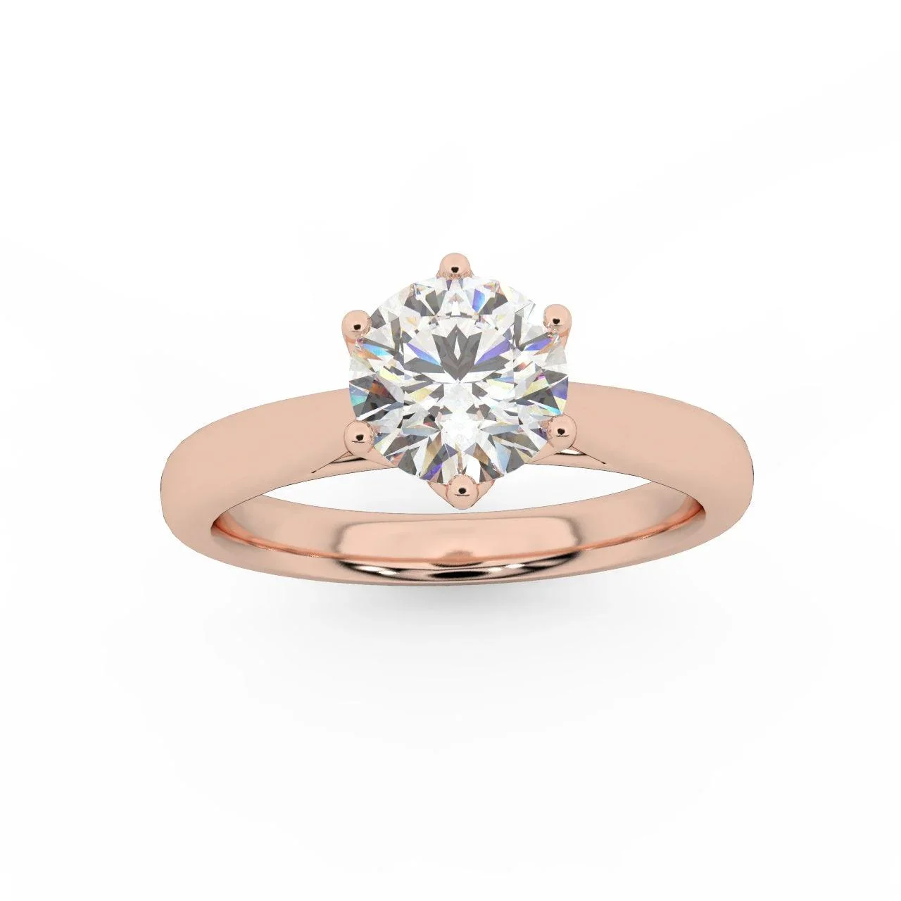 Petite Flower Solitaire Engagement Ring 1.00ct DE/VS - Image 5