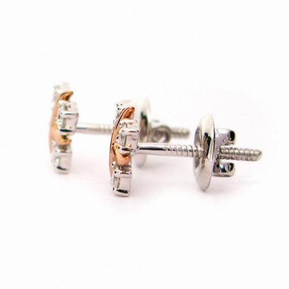 Platinum 0.33Ct Round Diamond Designer Earrings - Image 3