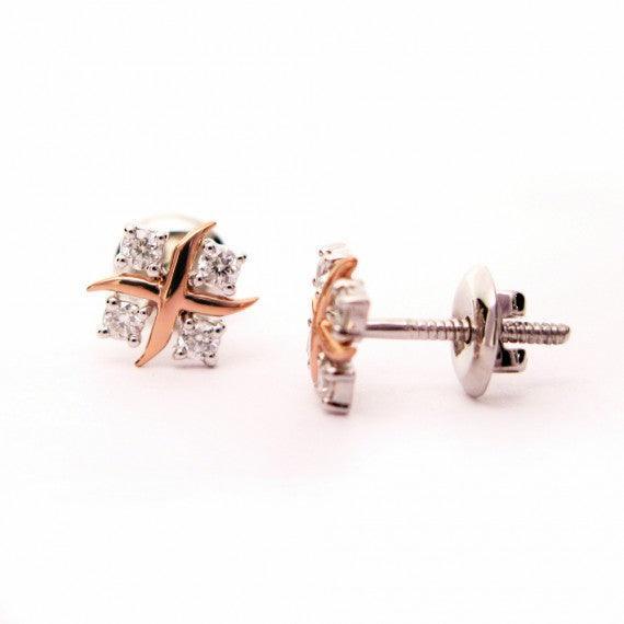 Platinum 0.33Ct Round Diamond Designer Earrings - Image 4