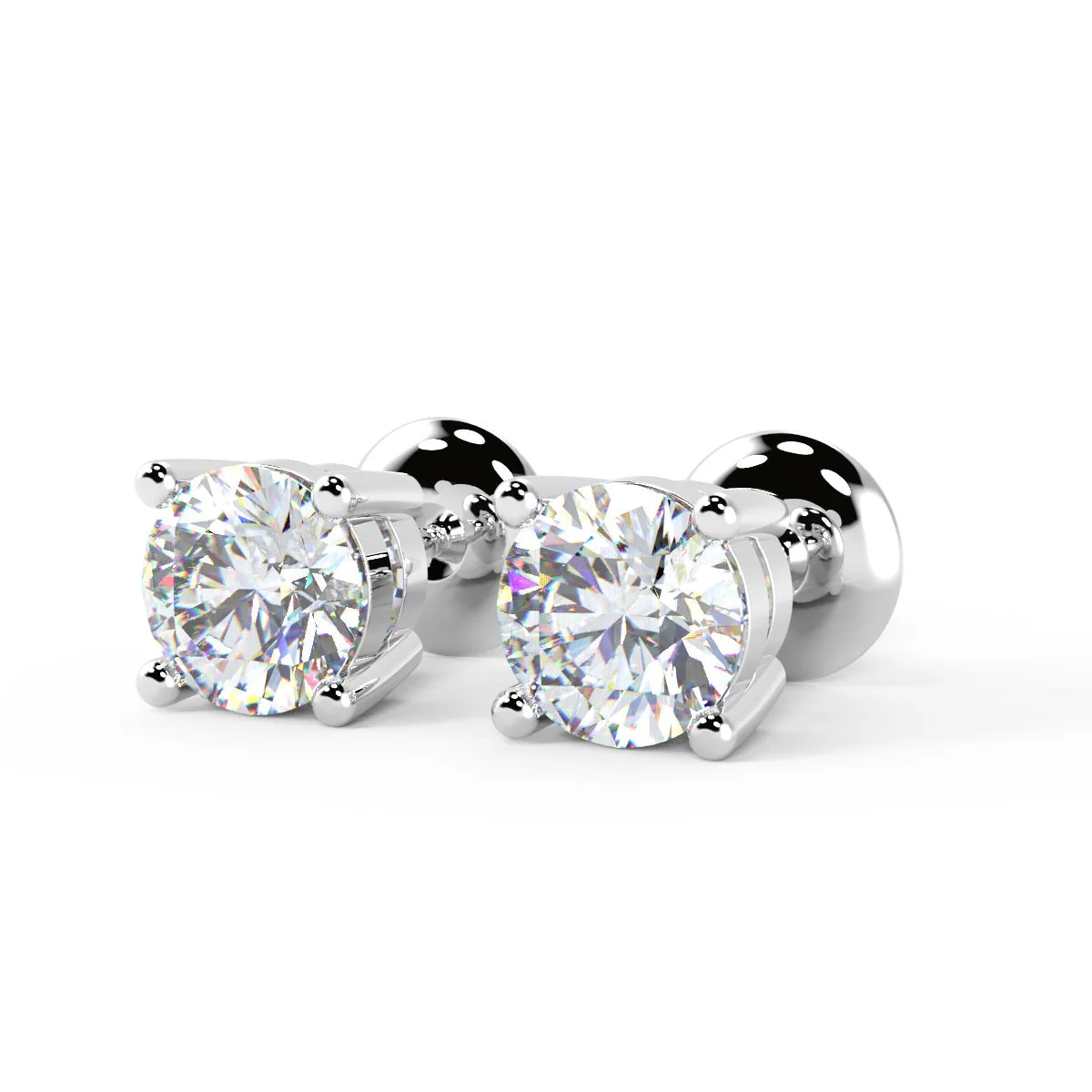 GIA Certified 100% Natural Round Diamond Platinum Stud Earrings 1.01Ct - Image 10