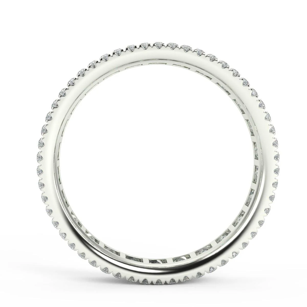 Princess and Round Diamond Triple Row Full Eternity Ring in 2.00 - 3.00 CT Platinum / 18K Gold - Image 7