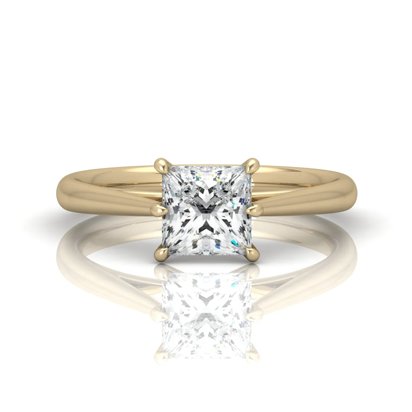 Princess Diamond Cathedral Solitaire Ring