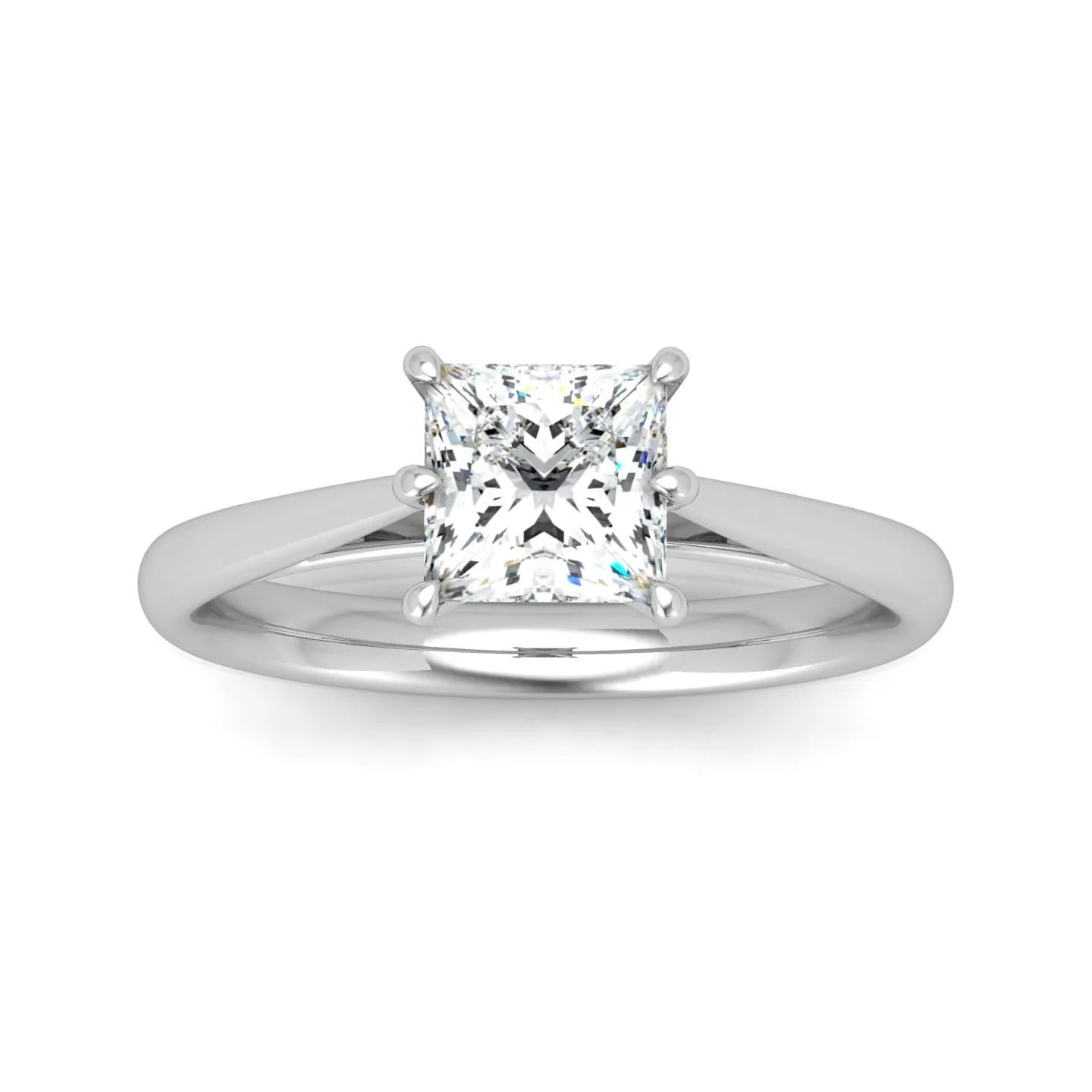 Princess Diamond Cathedral Solitaire Ring - Image 10