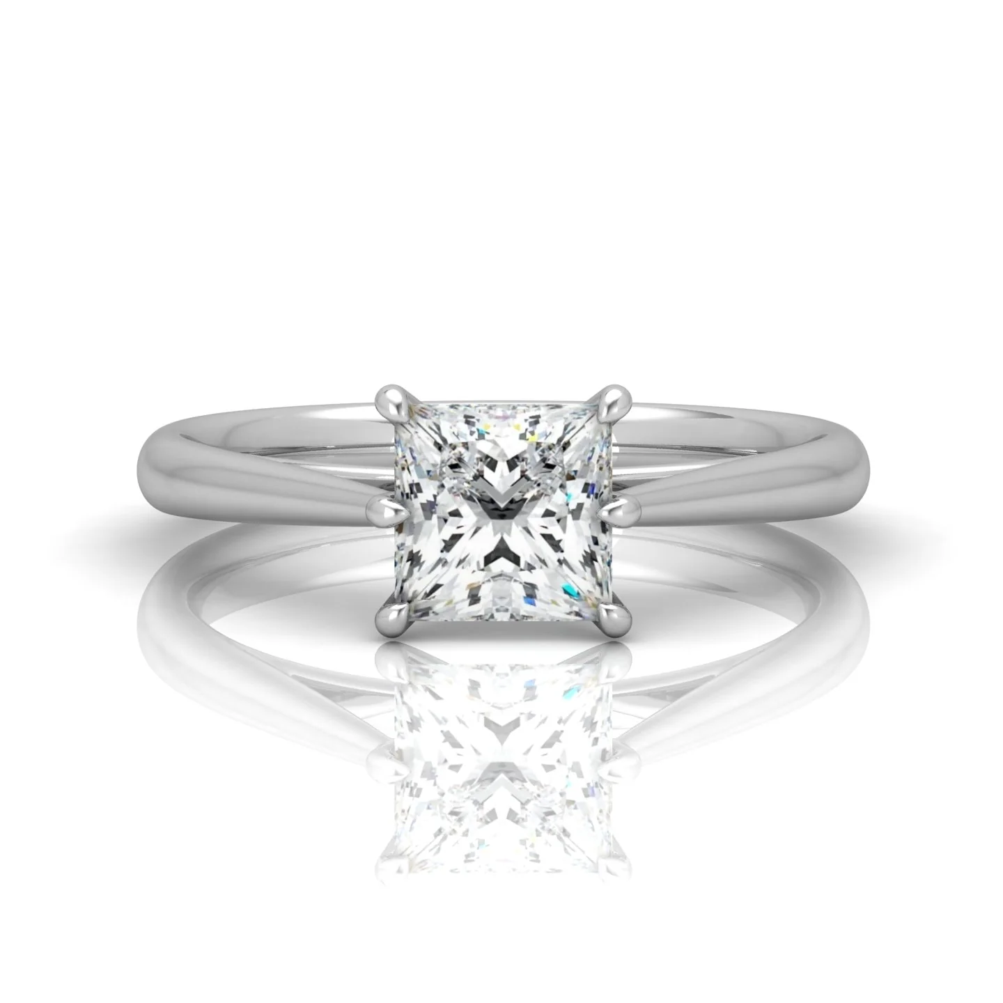 Princess Diamond Cathedral Solitaire Ring - Image 12