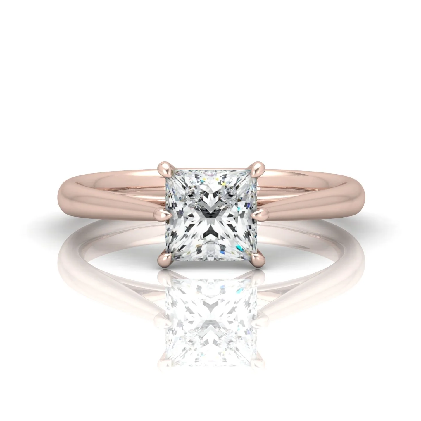 Princess Diamond Cathedral Solitaire Ring - Image 13