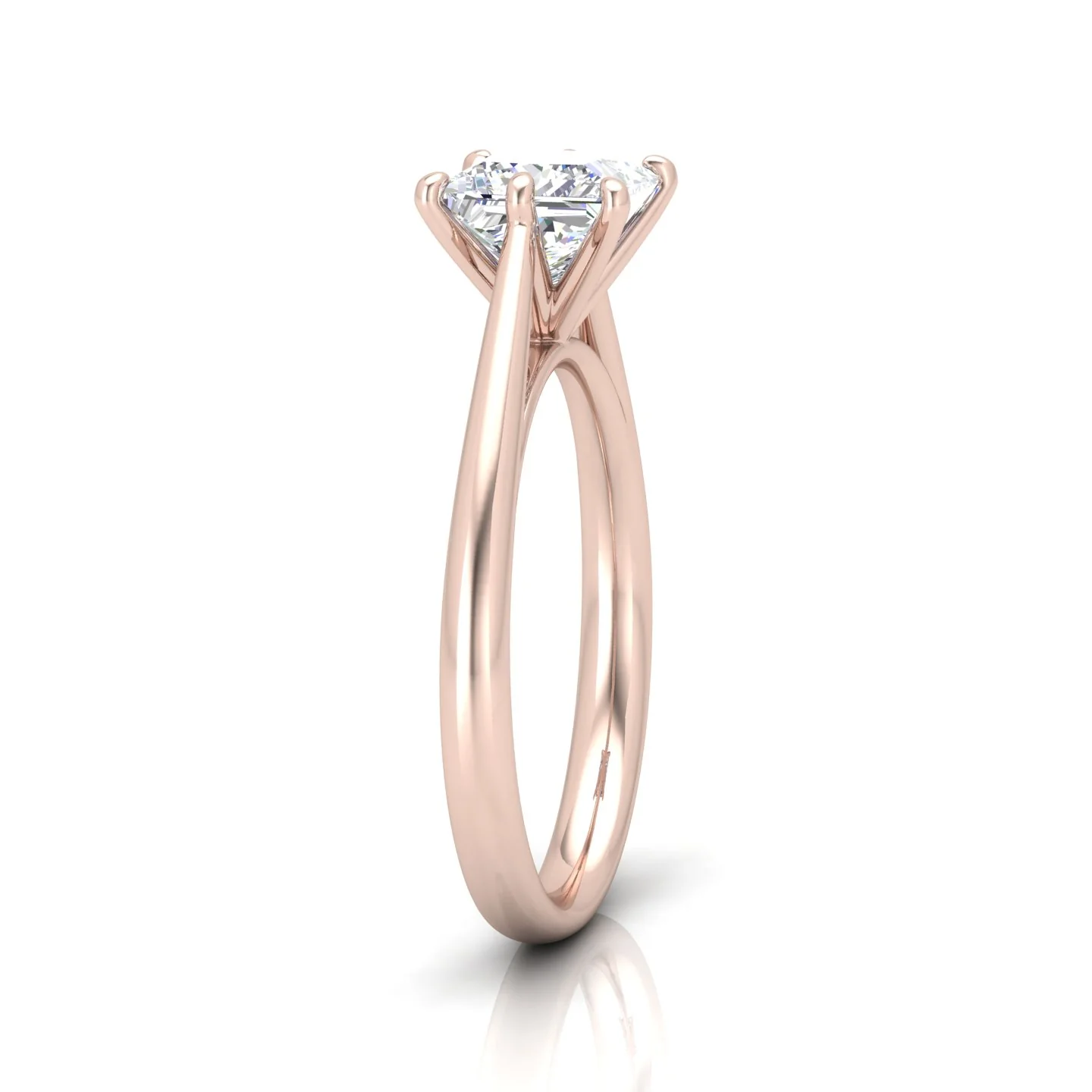 Princess Diamond Cathedral Solitaire Ring - Image 4