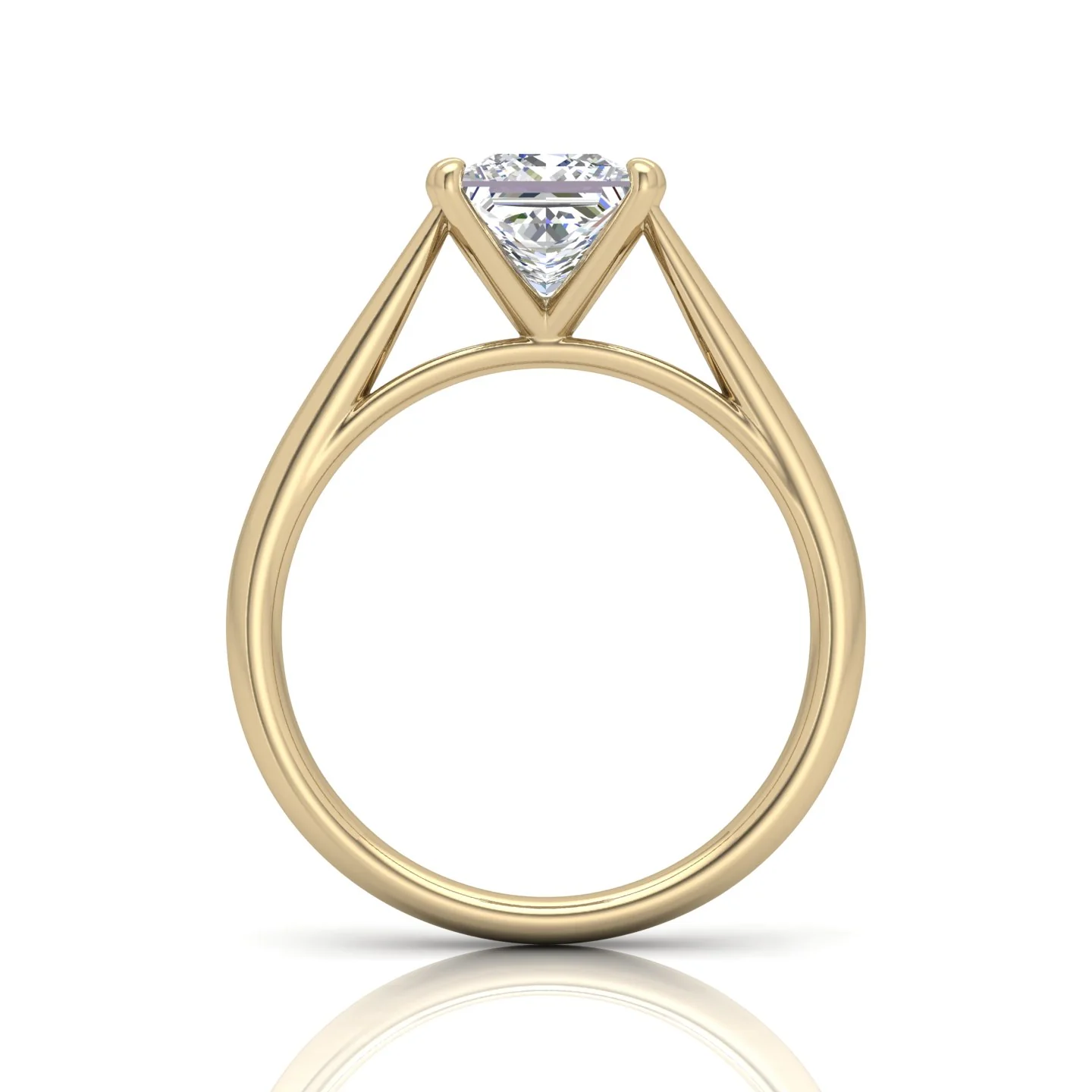 Princess Diamond Cathedral Solitaire Ring - Image 6