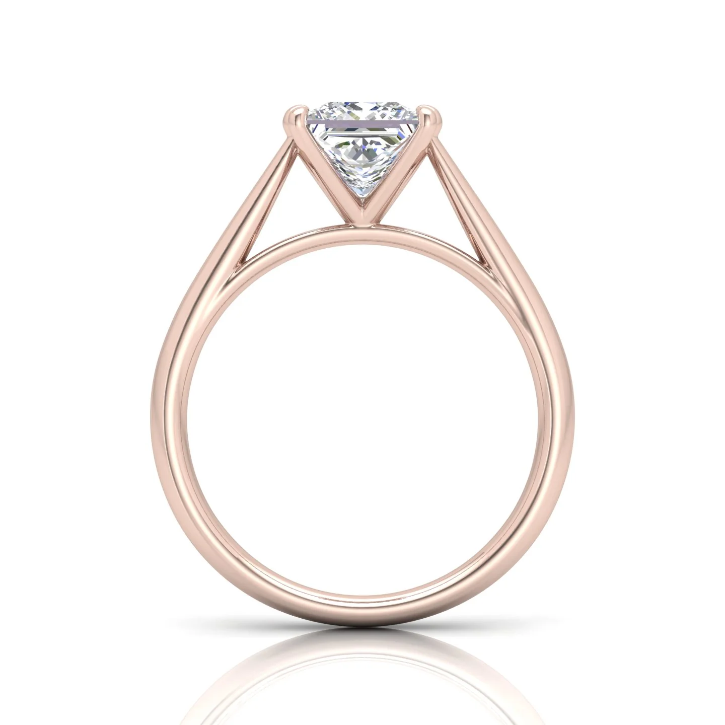 Princess Diamond Cathedral Solitaire Ring - Image 7