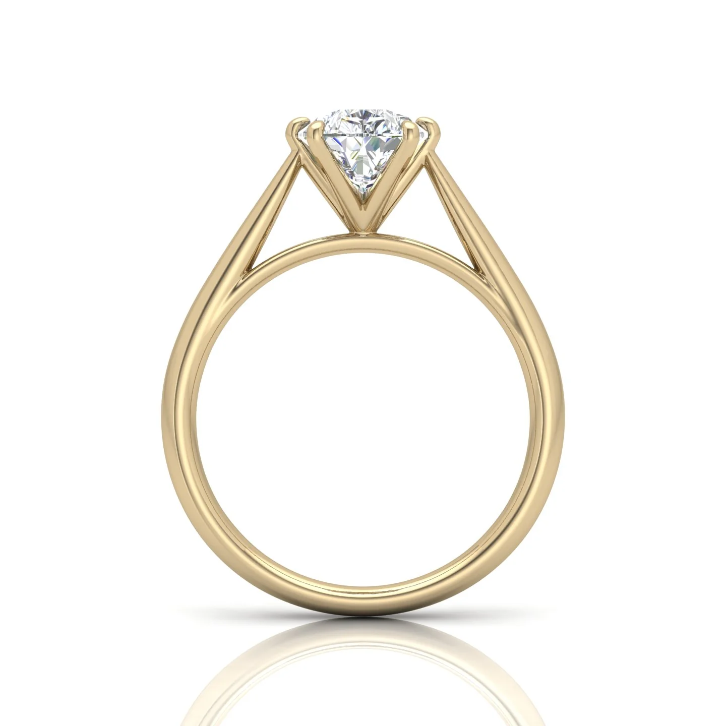 Pear Diamond Cathedral Solitaire Ring - Image 11
