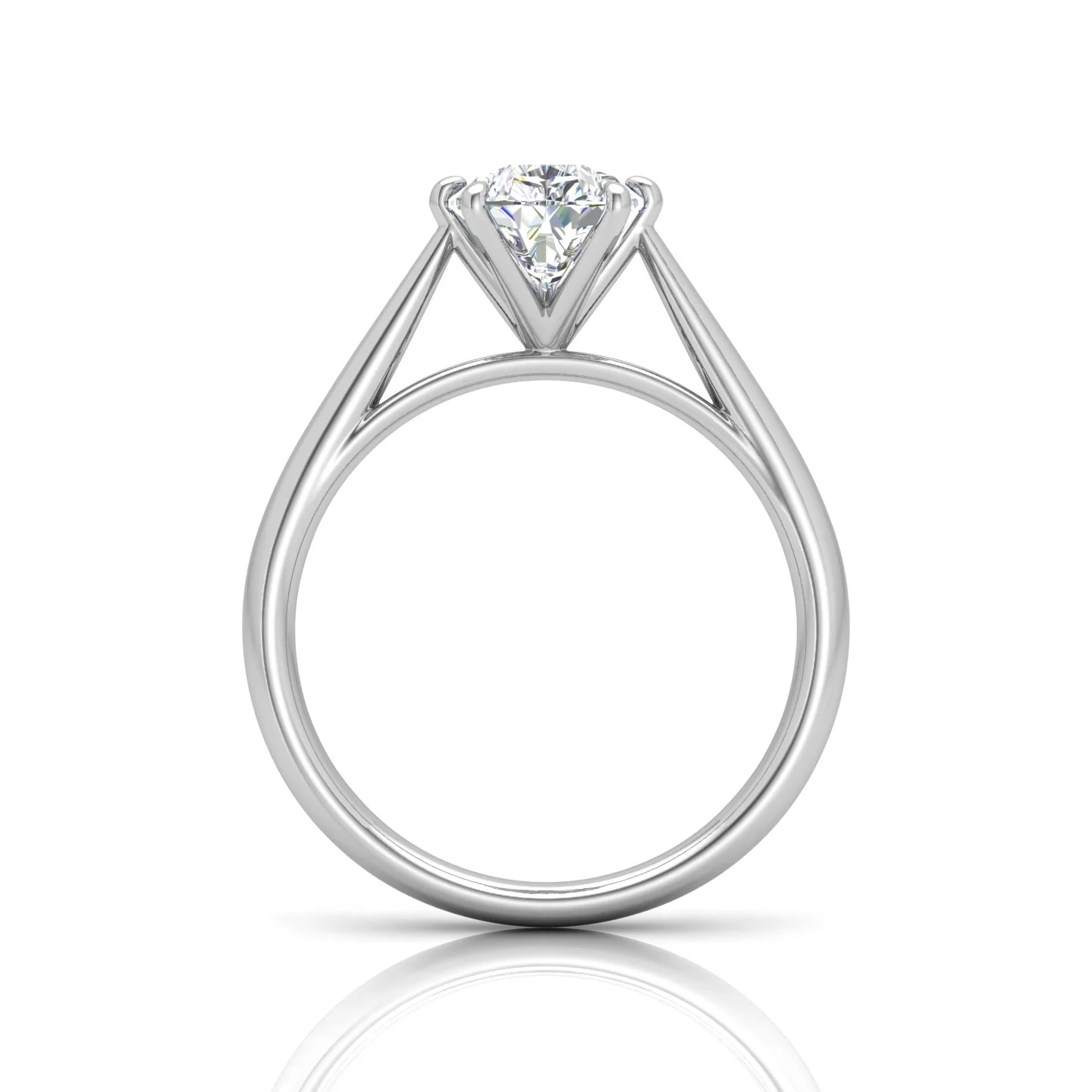 Pear Diamond Cathedral Solitaire Ring - Image 13