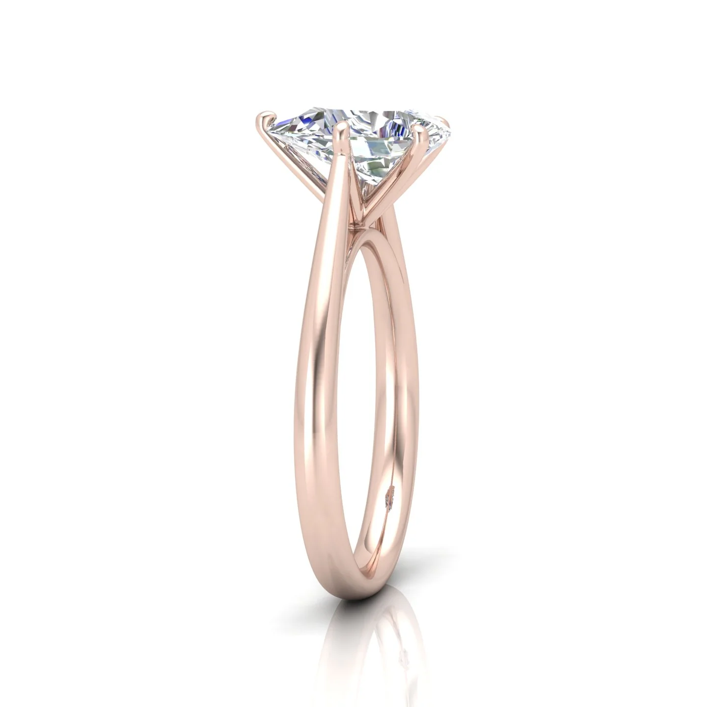 Pear Diamond Cathedral Solitaire Ring - Image 4