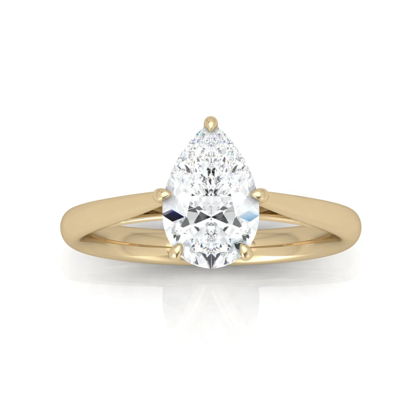 Pear Diamond Cathedral Solitaire Ring - Image 6