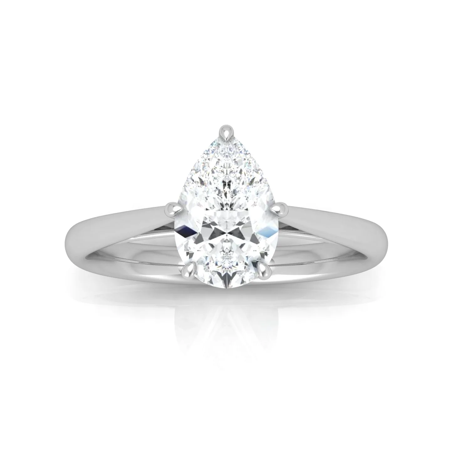 Pear Diamond Cathedral Solitaire Ring - Image 8
