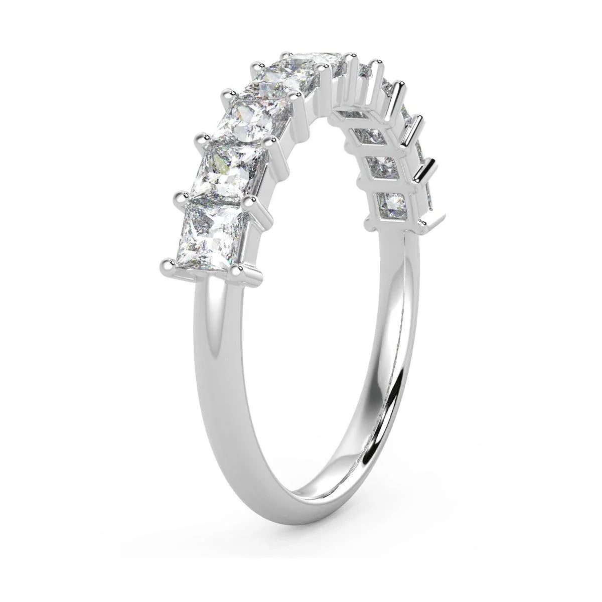 Princess Diamond Half Eternity Ring in Platinum/18K Gold 0.60 CT F/VS - Image 2