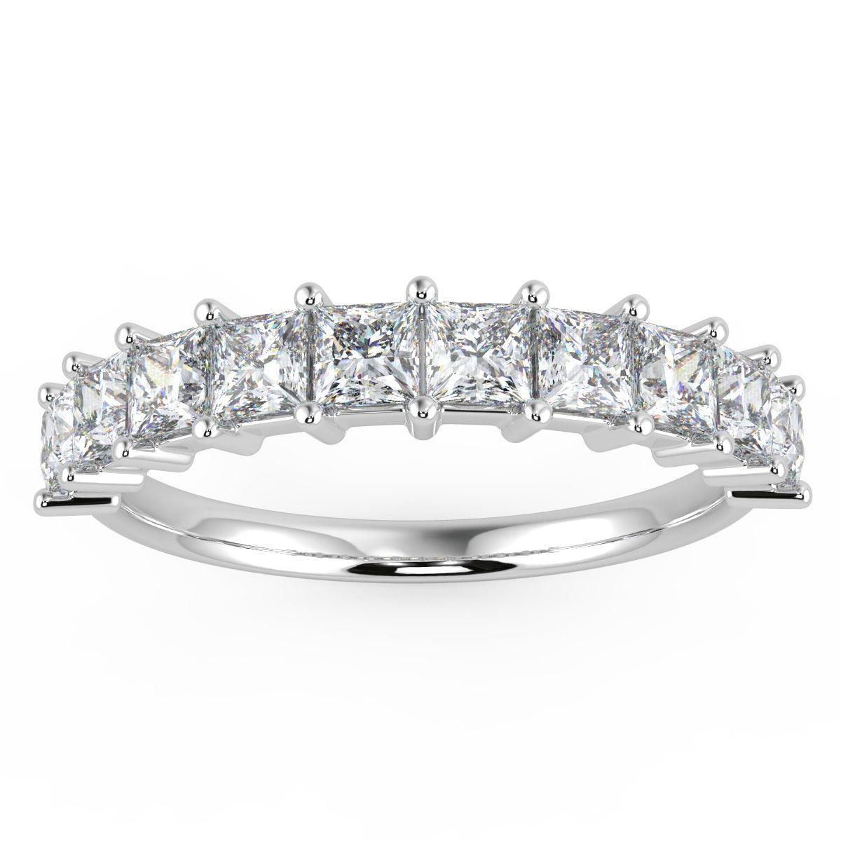 Princess Diamond Half Eternity Ring in Platinum/18K Gold 0.60 CT F/VS - Image 4