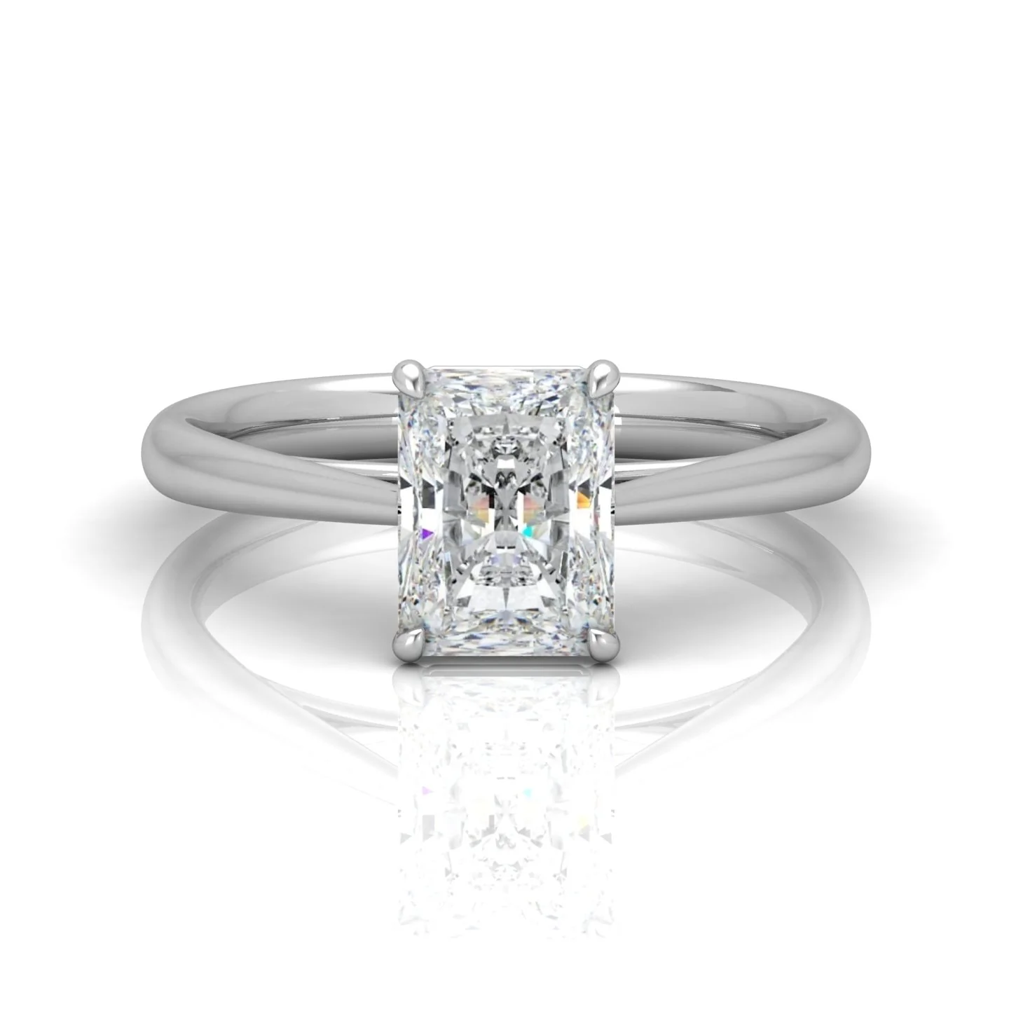 Radiant Diamond Cathedral Solitaire Ring - Image 10