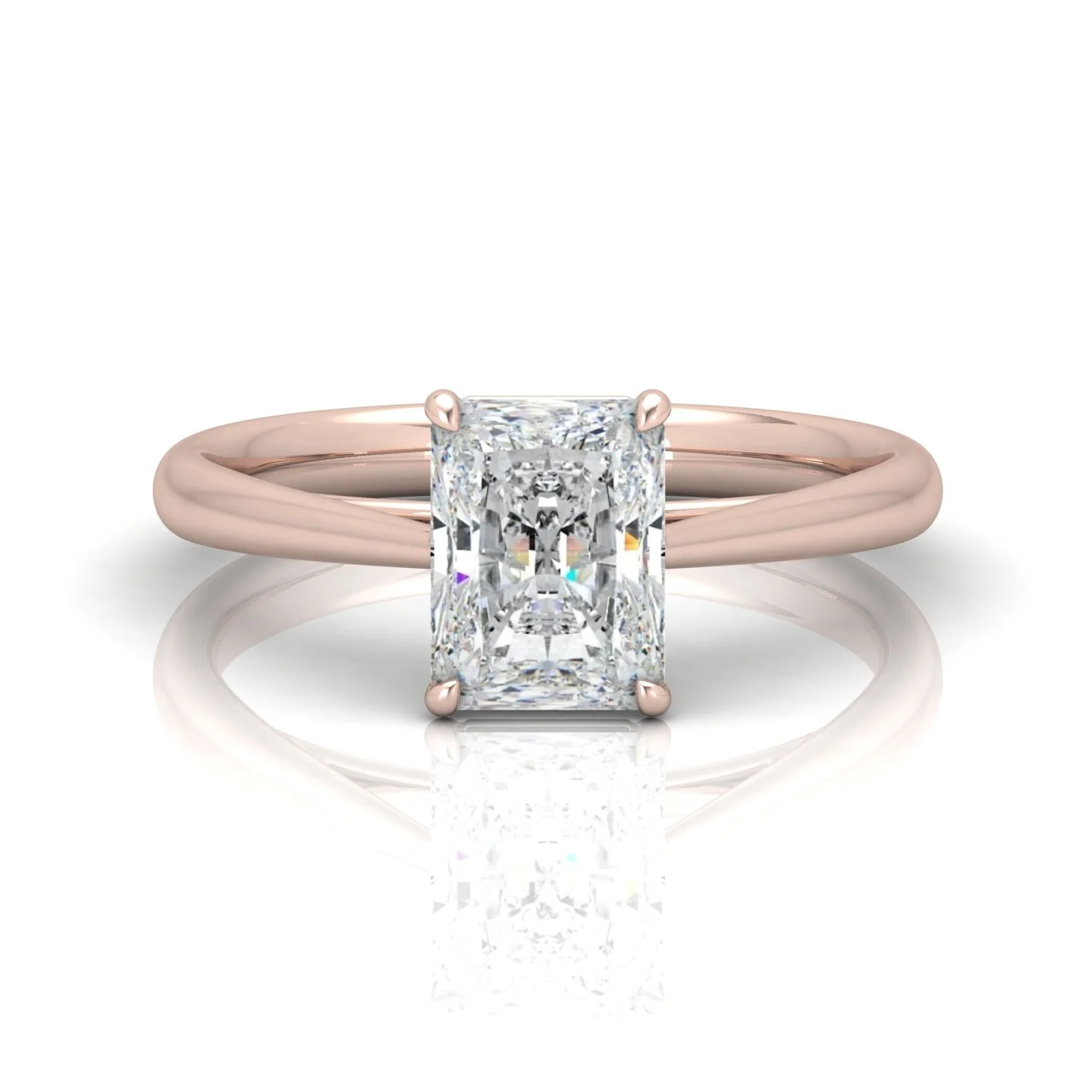 Radiant Diamond Cathedral Solitaire Ring - Image 11