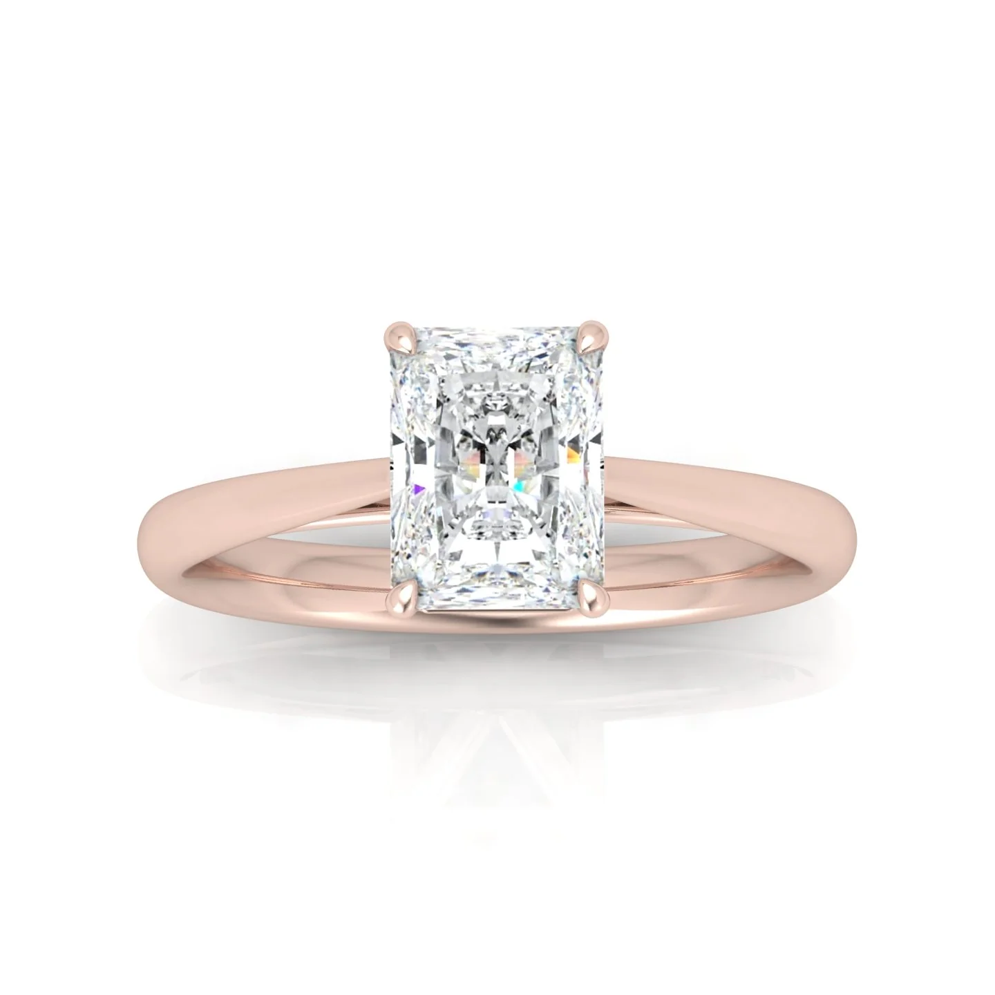 Radiant Diamond Cathedral Solitaire Ring - Image 12