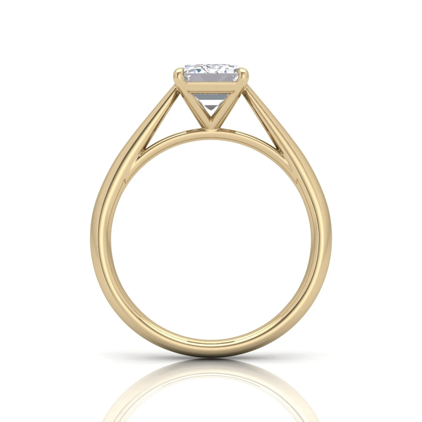 Emerald Diamond Cathedral Solitaire Ring - Image 7