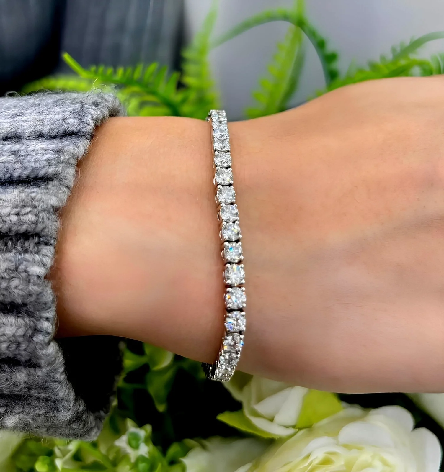 Ready To Ship 8.50Ct Lab Grown Diamond Tennis Bracelet Rose Gold UK Hallmarked