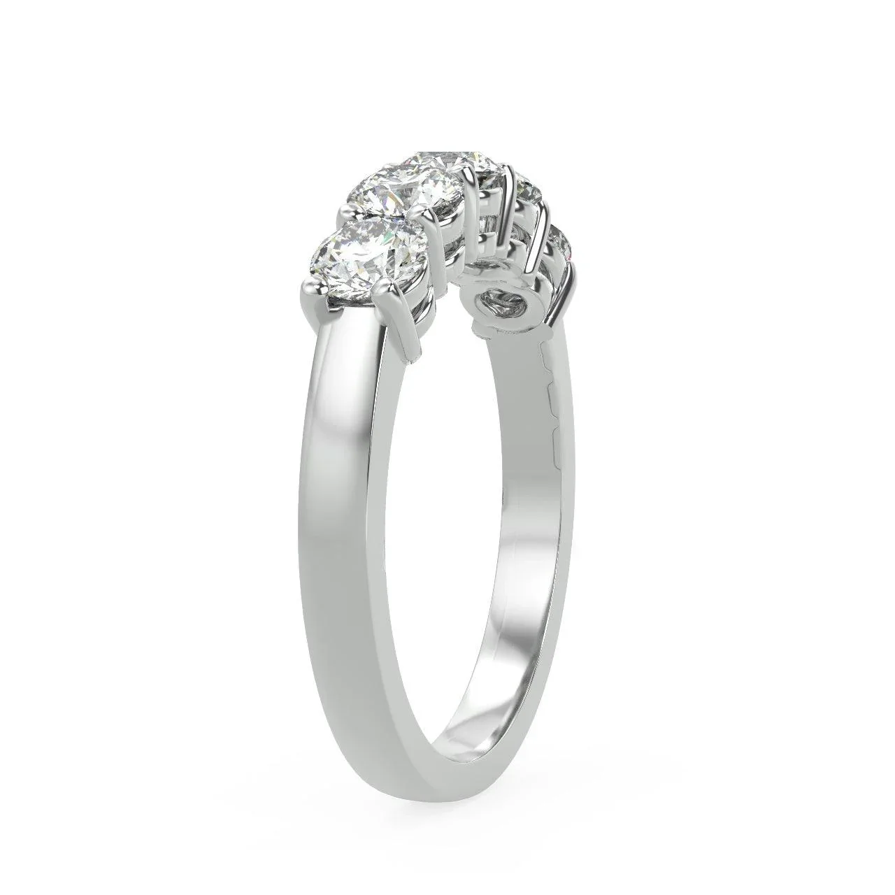 Round Diamond 5 Stone Eternity Ring in Hallmarked Gold & Platinum 0.50Ct D/VVS - Image 4