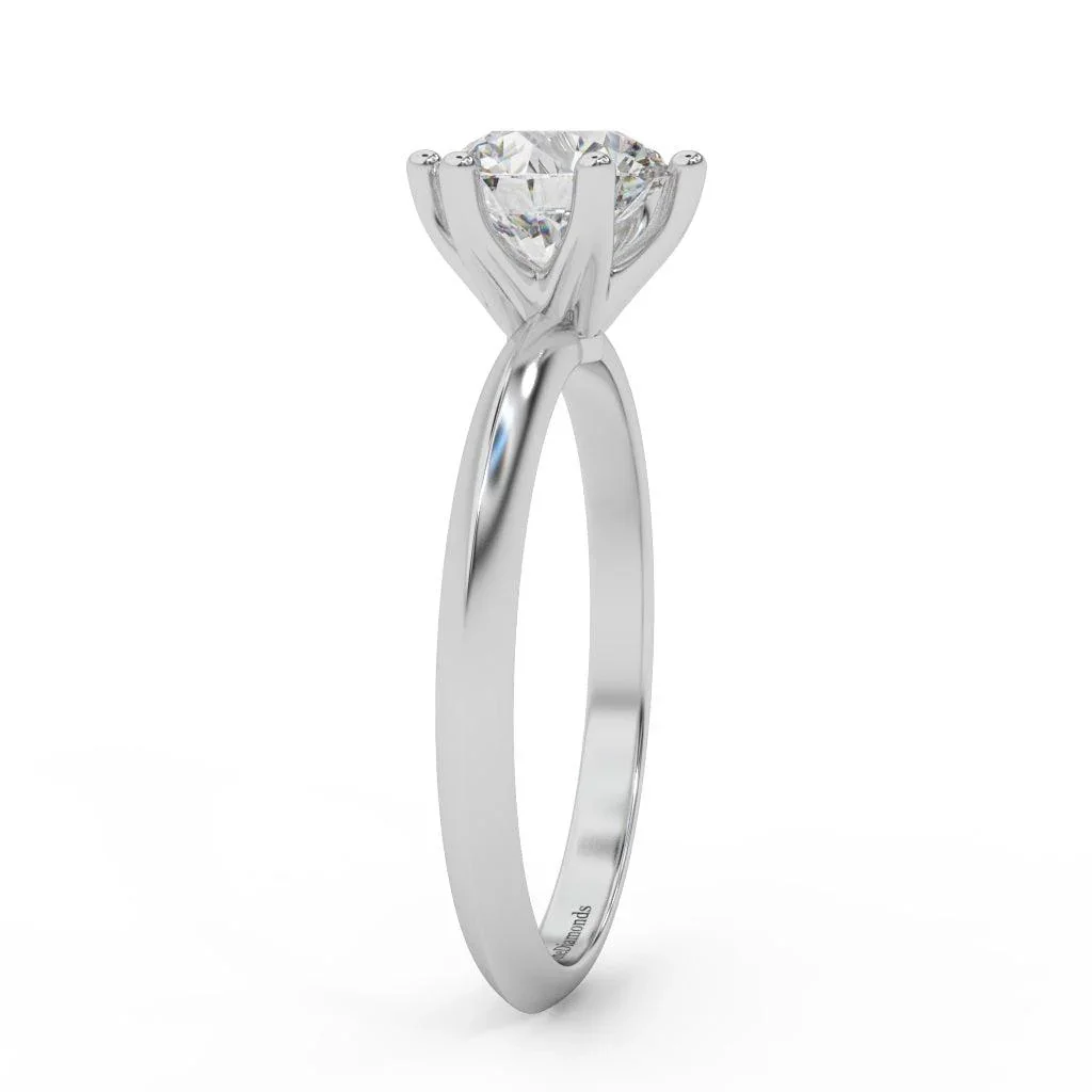 Round Diamond 6 Claw Tiffany Style Solitaire Ring - Customize Your Own - Image 7