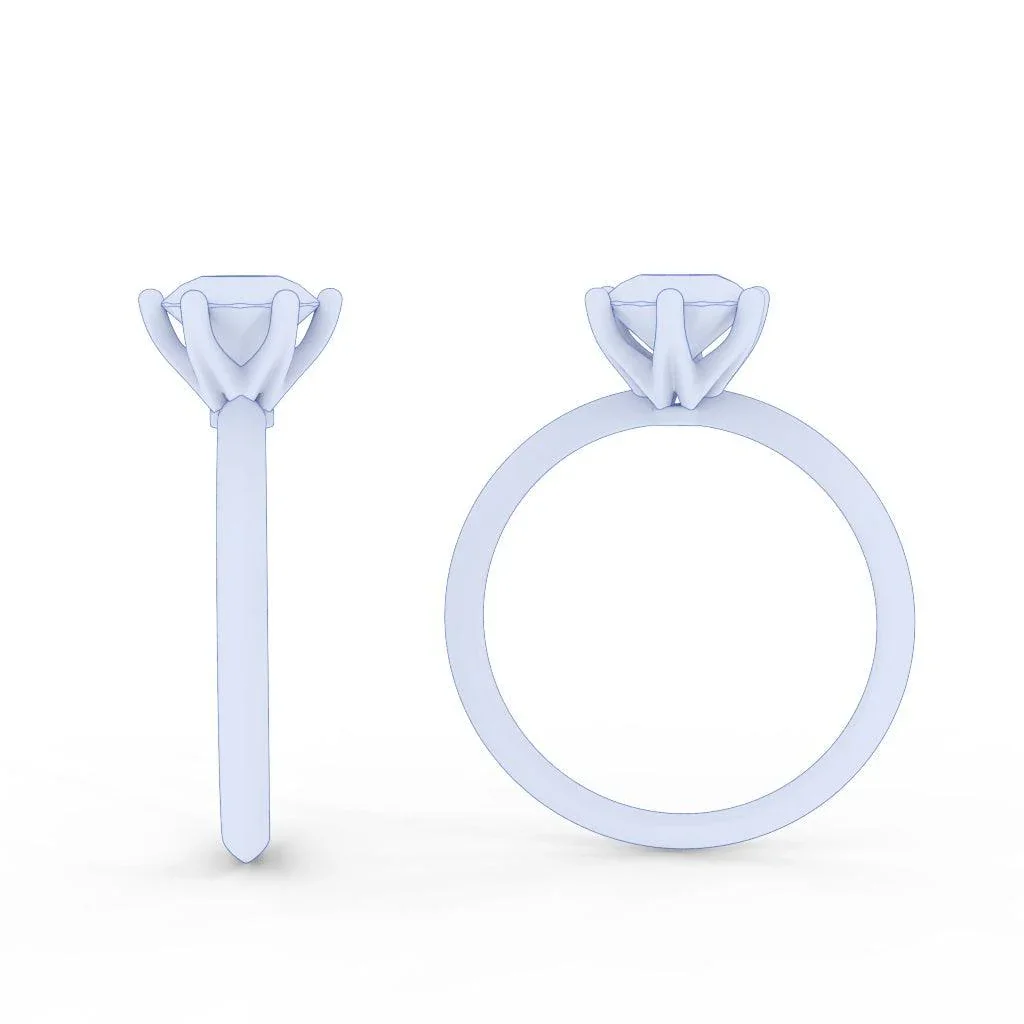 Round Diamond 6 Claw Tiffany Style Solitaire Ring - Customize Your Own - Image 8