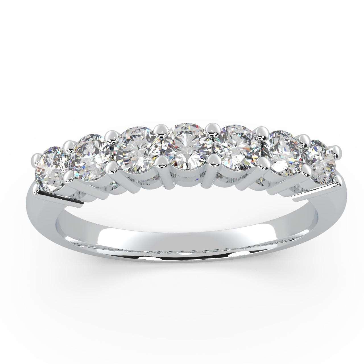Amada Round Diamond 7 Stone Anniversary Ring in Hallmarked Gold / Platinum 0.50Ct D/VVS - Image 3